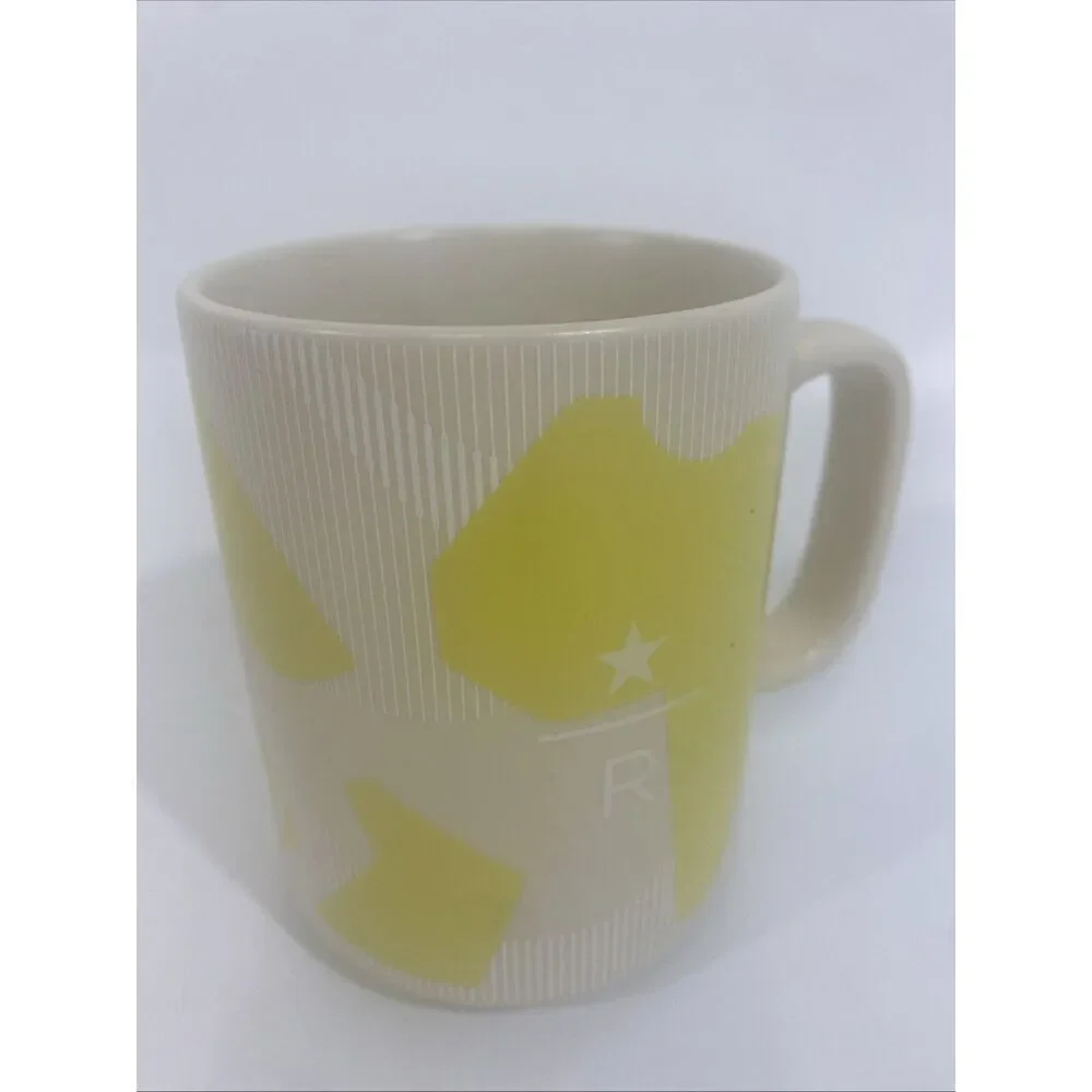 2018 STARBUCKS Reserve Cream Yellow African Map Mug 12 oz‎